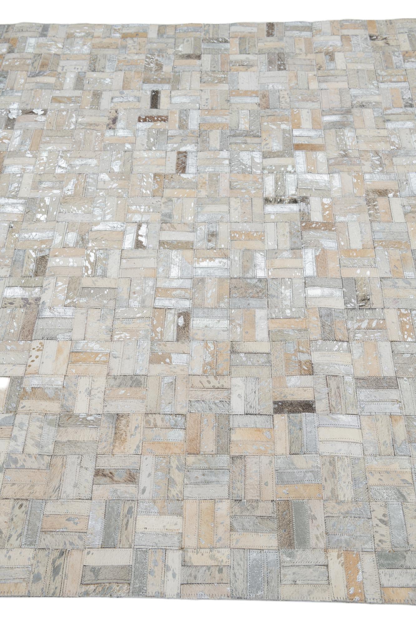 5' x 7' 10 Cowhide Leather Rug