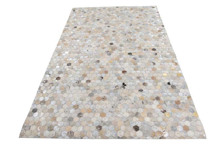 5' x 7' 10 Cowhide Leather Rug