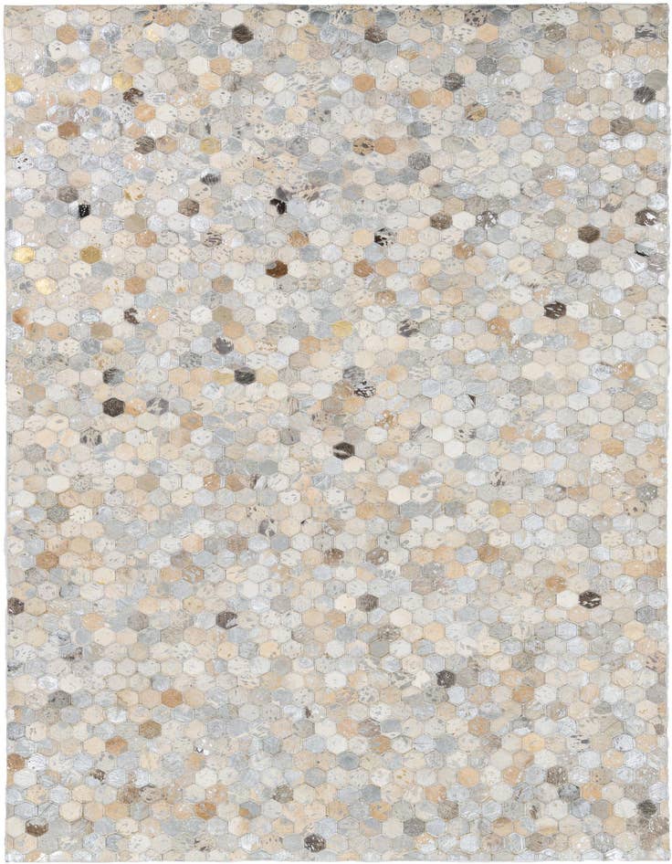 Detail image of 5' x 7' 10 Cowhide Leather Rug
