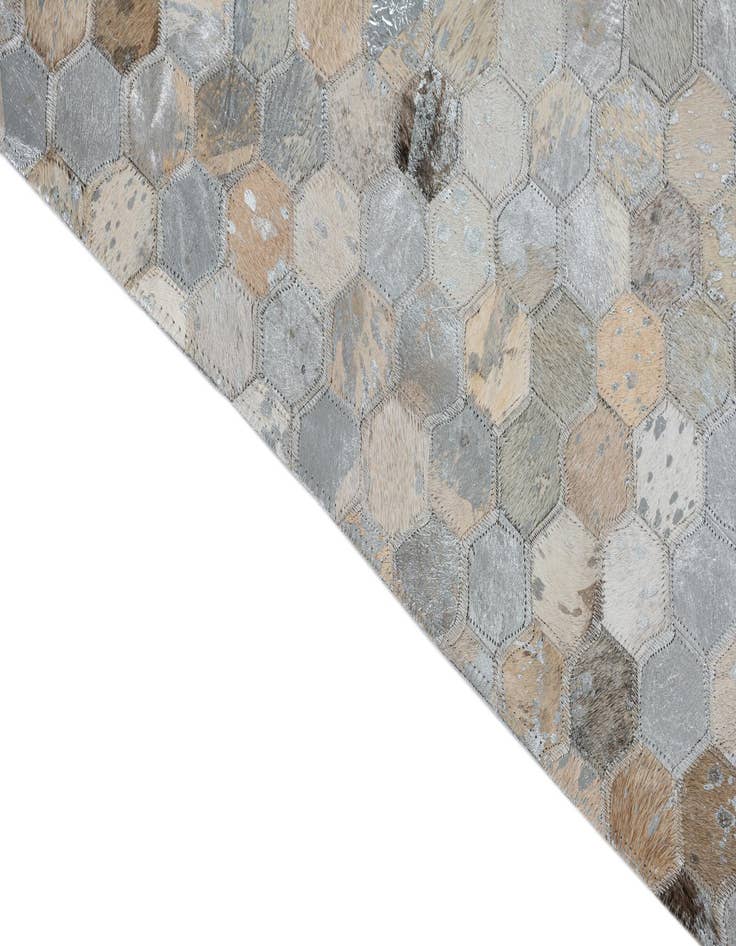 Detail image of 5' 2 x 7' 10 Cowhide Leather Rug