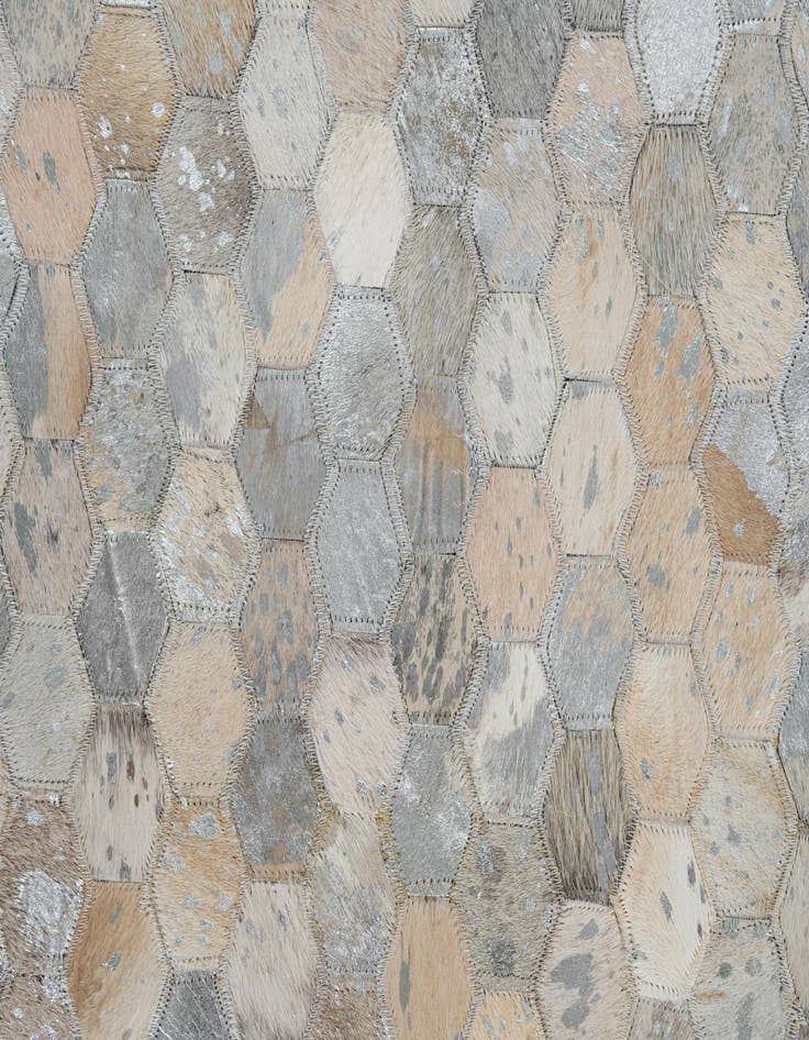 Detail image of 5' 2 x 7' 10 Cowhide Leather Rug