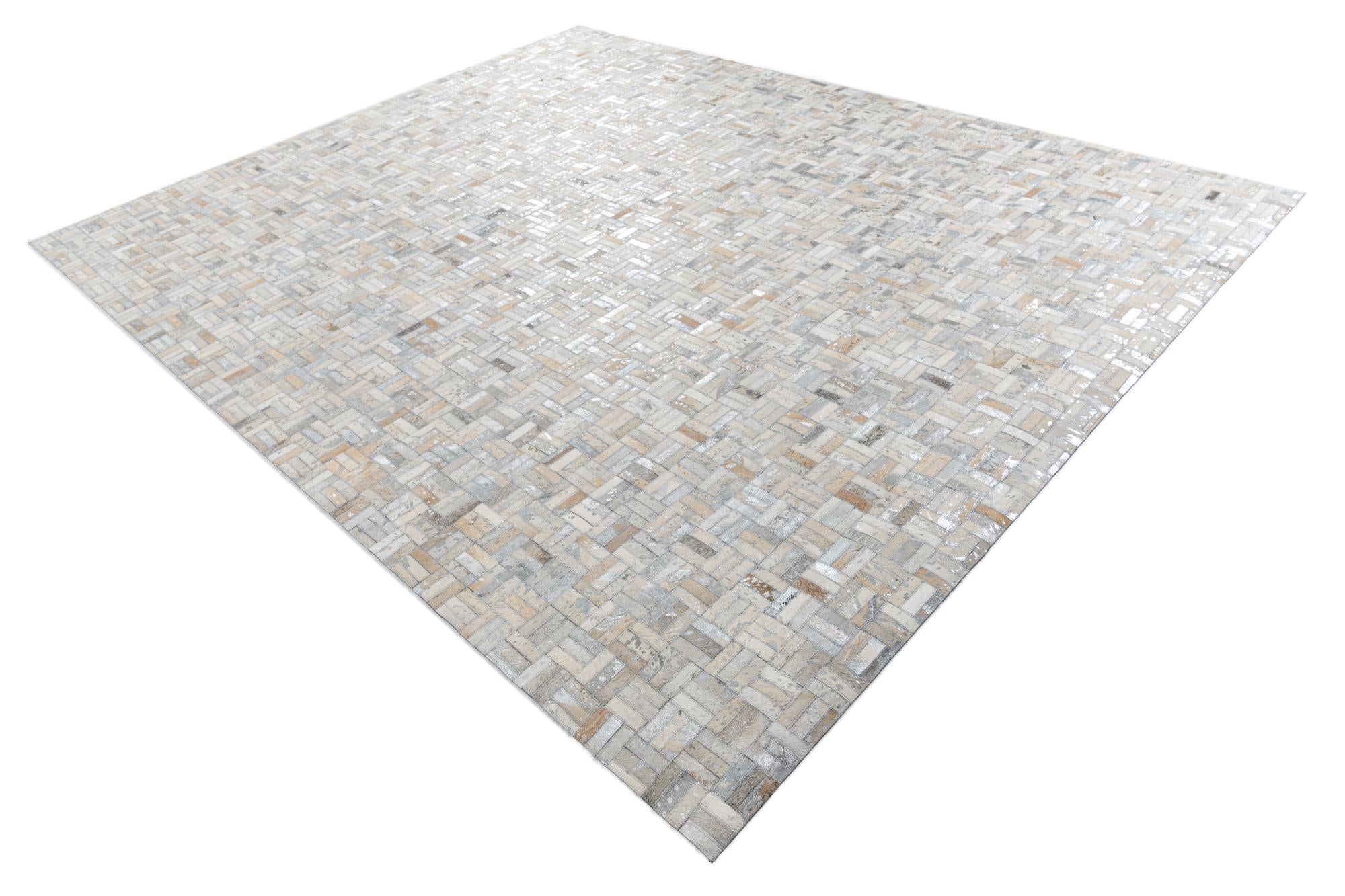 8' x 9' 10 Cowhide Leather Rug