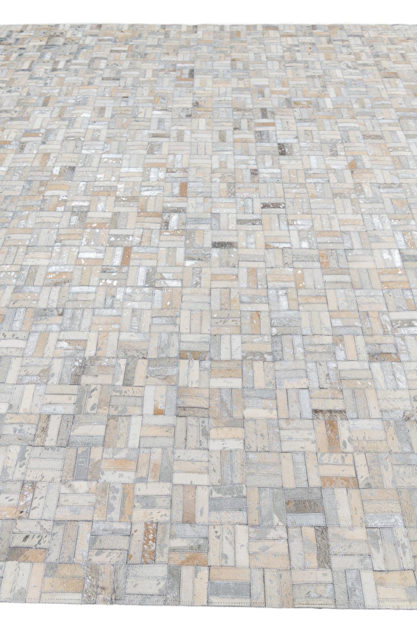 8' x 9' 10 Cowhide Leather Rug