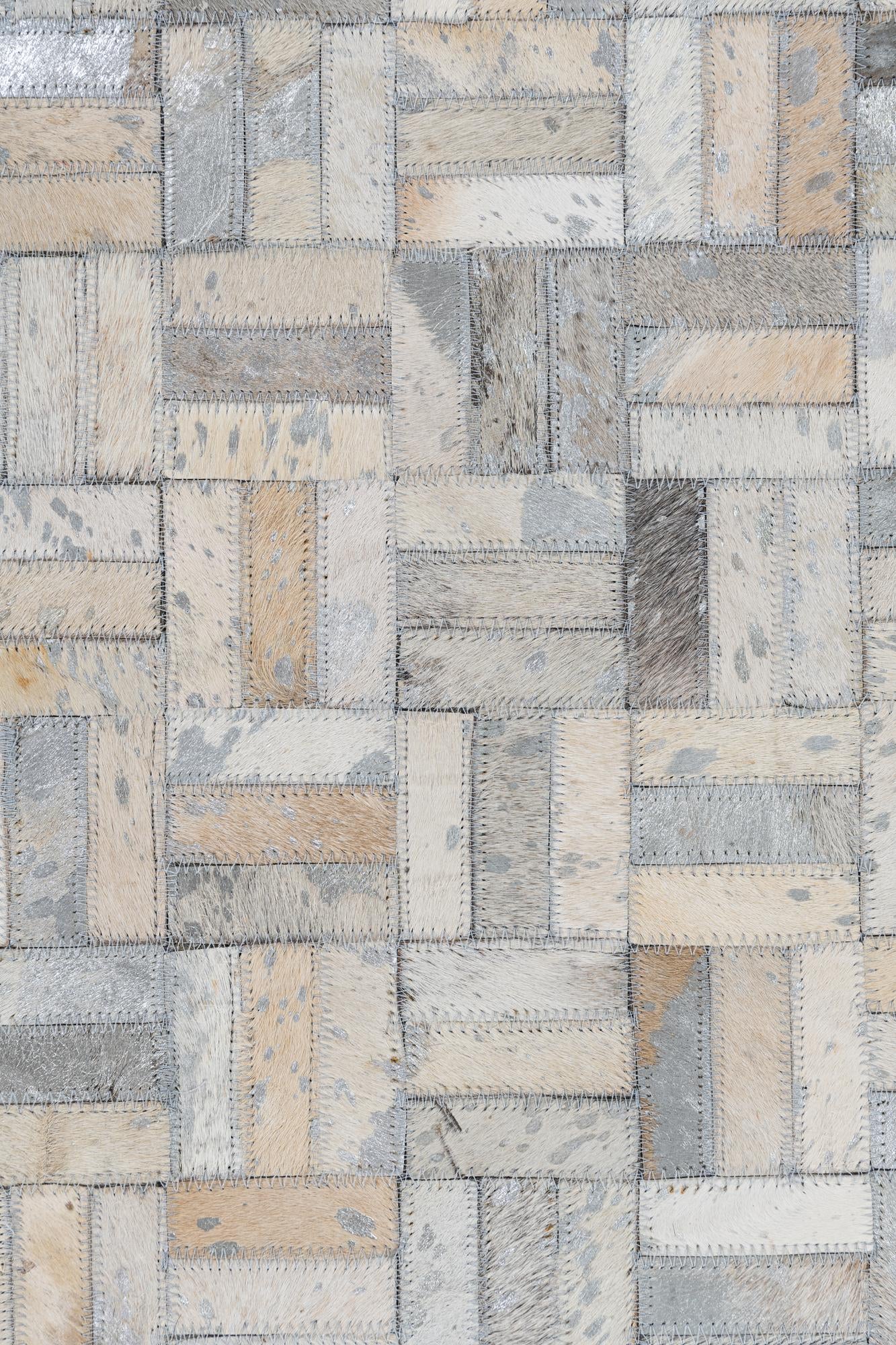 8' x 9' 10 Cowhide Leather Rug