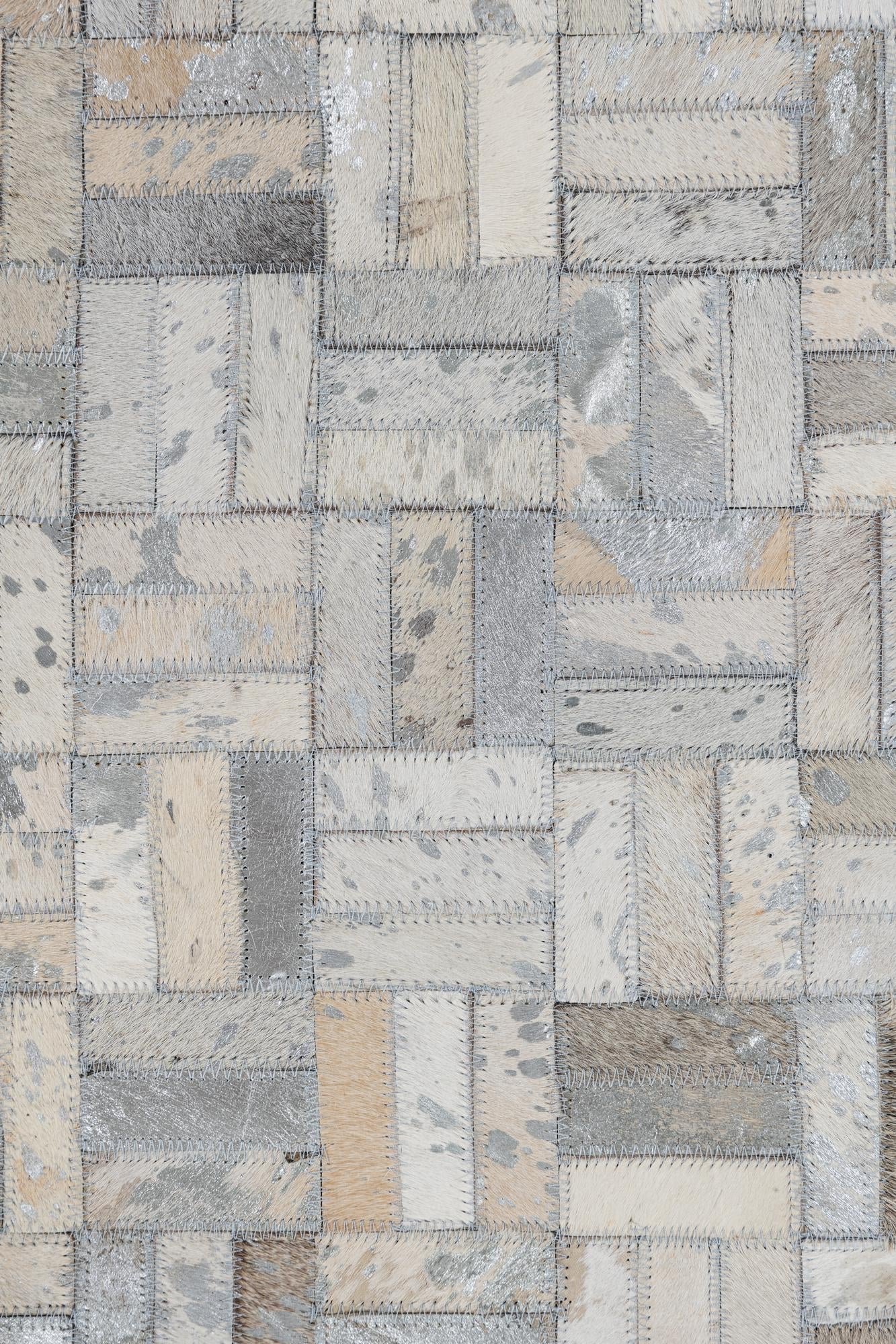 8' x 9' 10 Cowhide Leather Rug