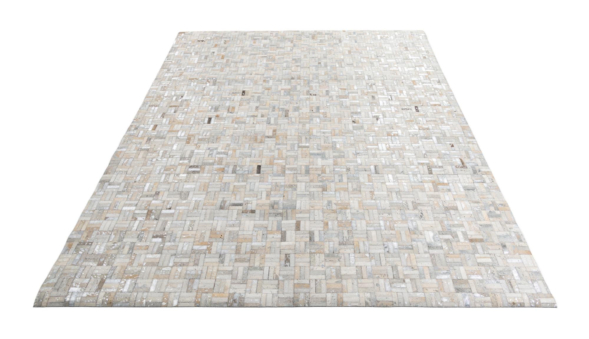 7' 10 x 9' 8 Cowhide Leather Rug