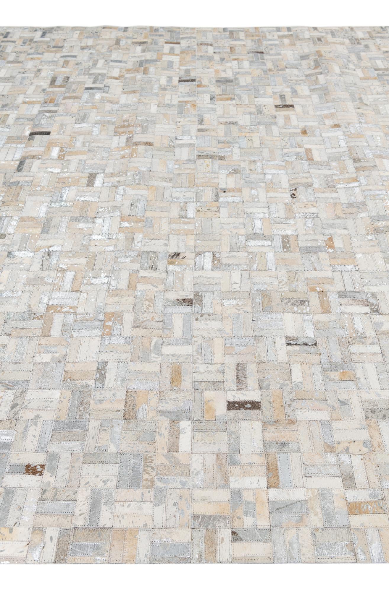 7' 10 x 9' 8 Cowhide Leather Rug