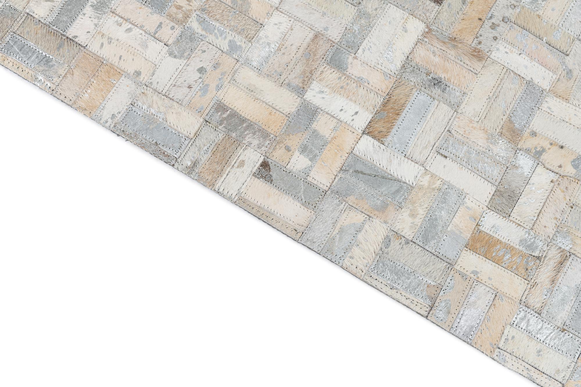 7' 10 x 9' 8 Cowhide Leather Rug