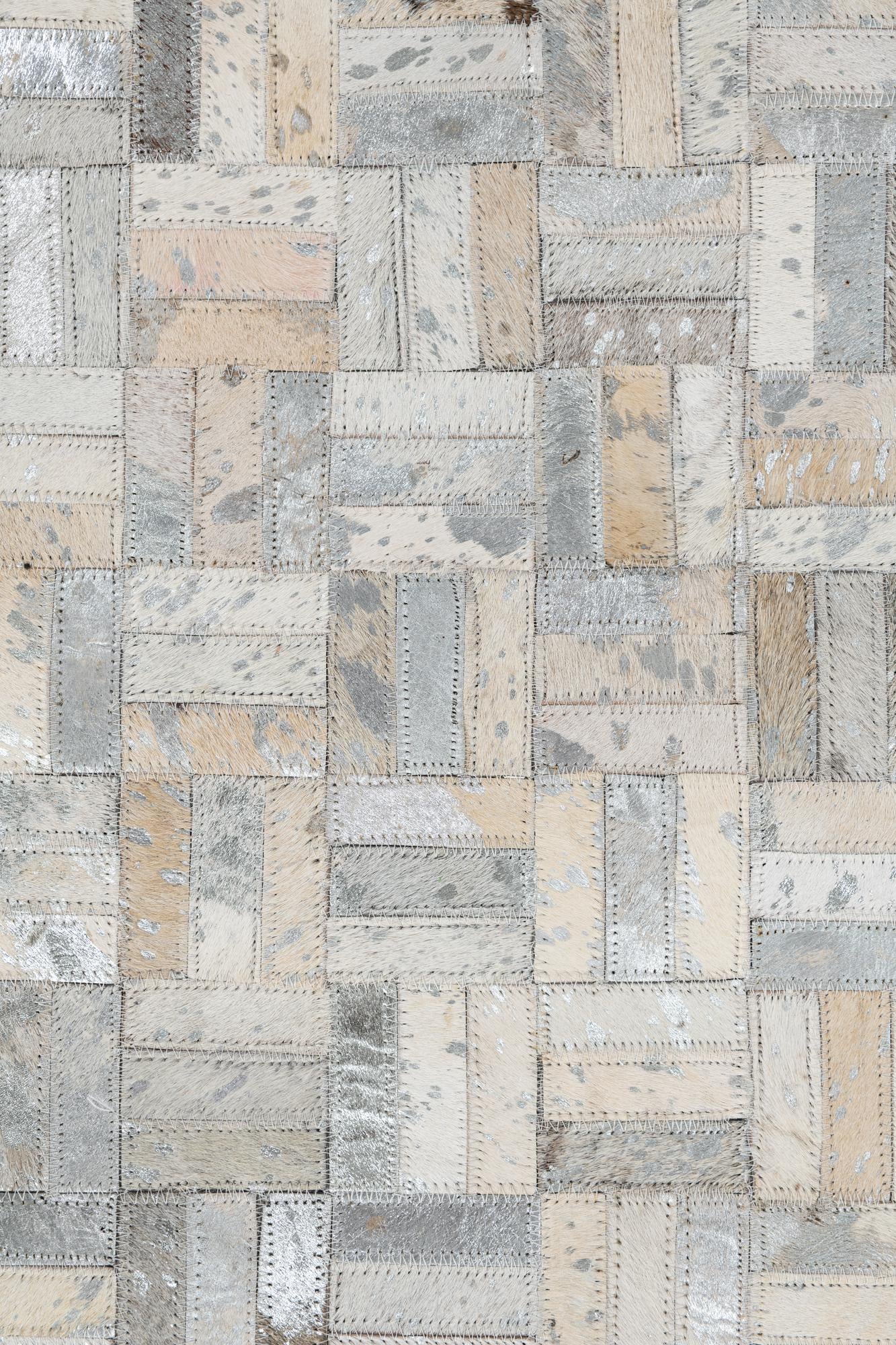 7' 10 x 9' 8 Cowhide Leather Rug