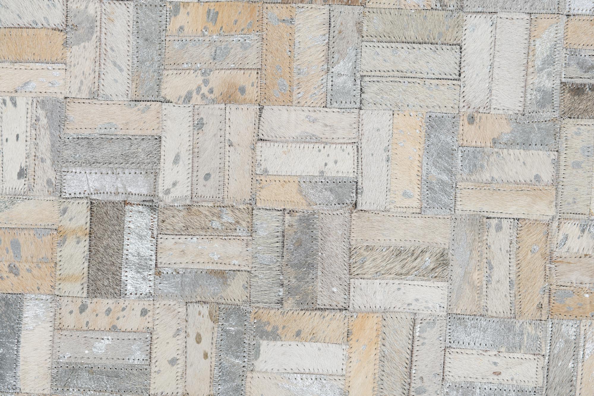 7' 10 x 9' 8 Cowhide Leather Rug