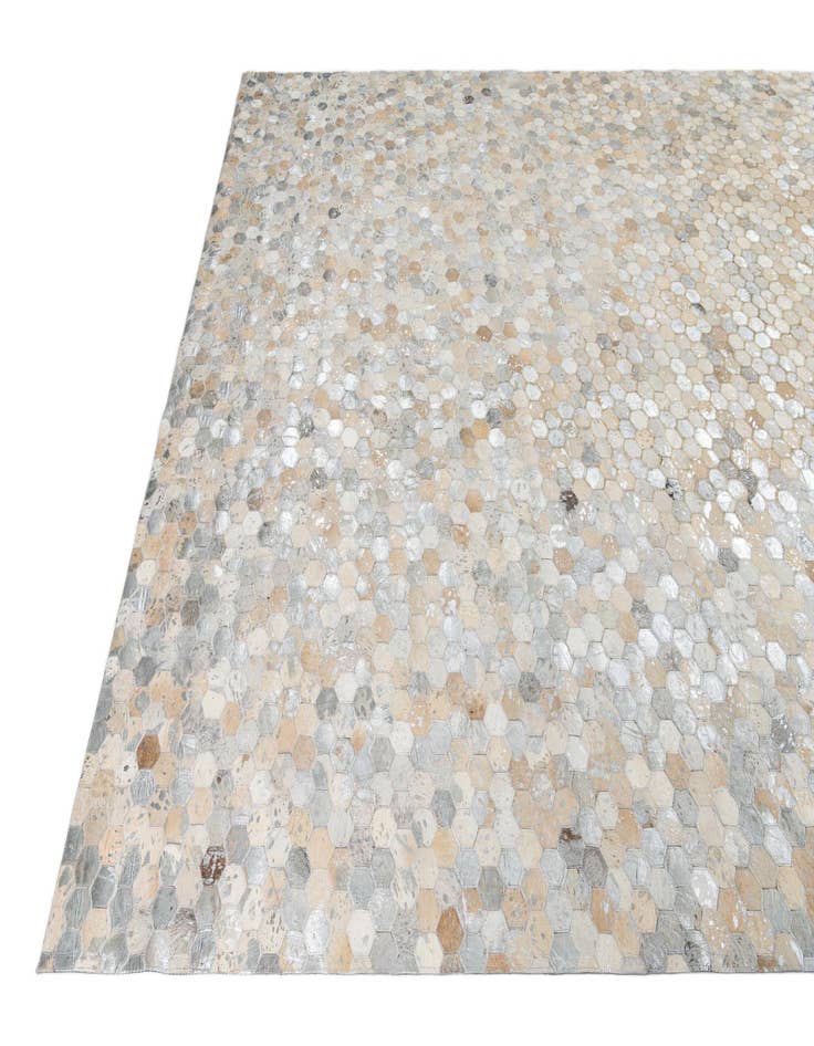 Detail image of 8' 1 x 9' 9 Cowhide Leather Rug