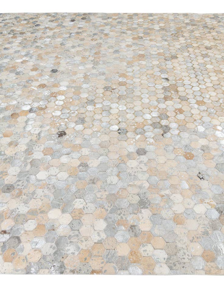 Detail image of 8' 1 x 9' 9 Cowhide Leather Rug