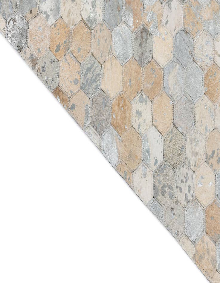 Detail image of 8' 1 x 9' 9 Cowhide Leather Rug