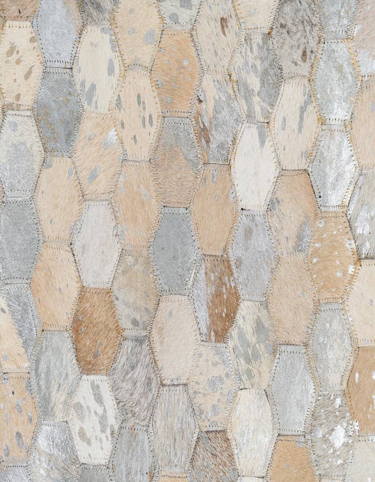 Detail image of 8' 1 x 9' 9 Cowhide Leather Rug