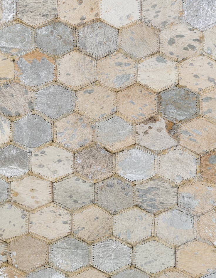 Detail image of 8' 1 x 9' 9 Cowhide Leather Rug