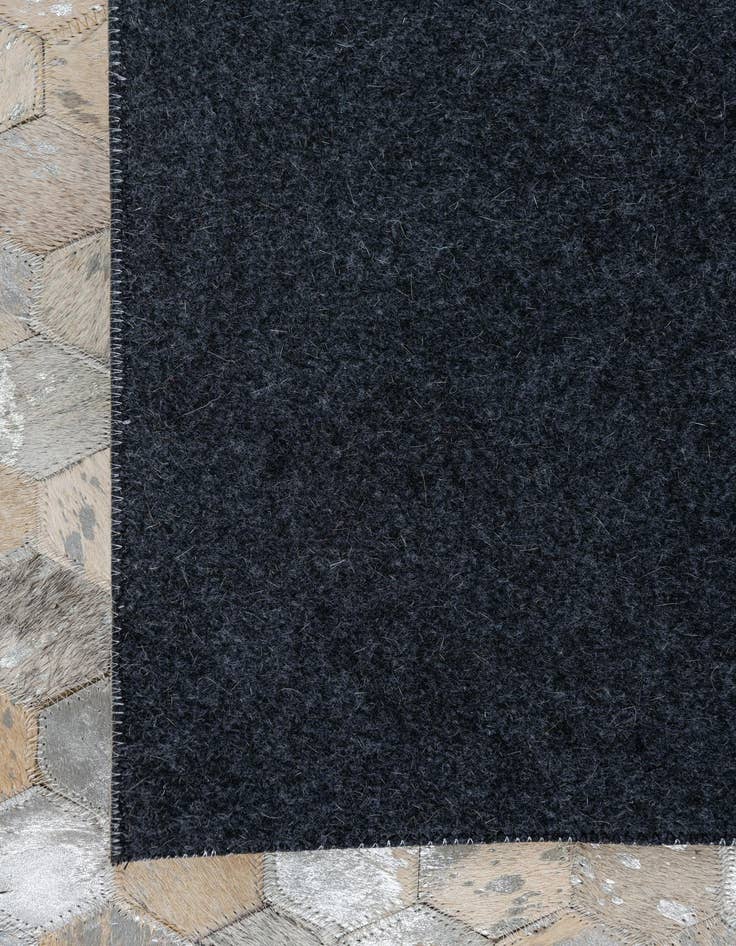 Detail image of 8' 1 x 9' 9 Cowhide Leather Rug