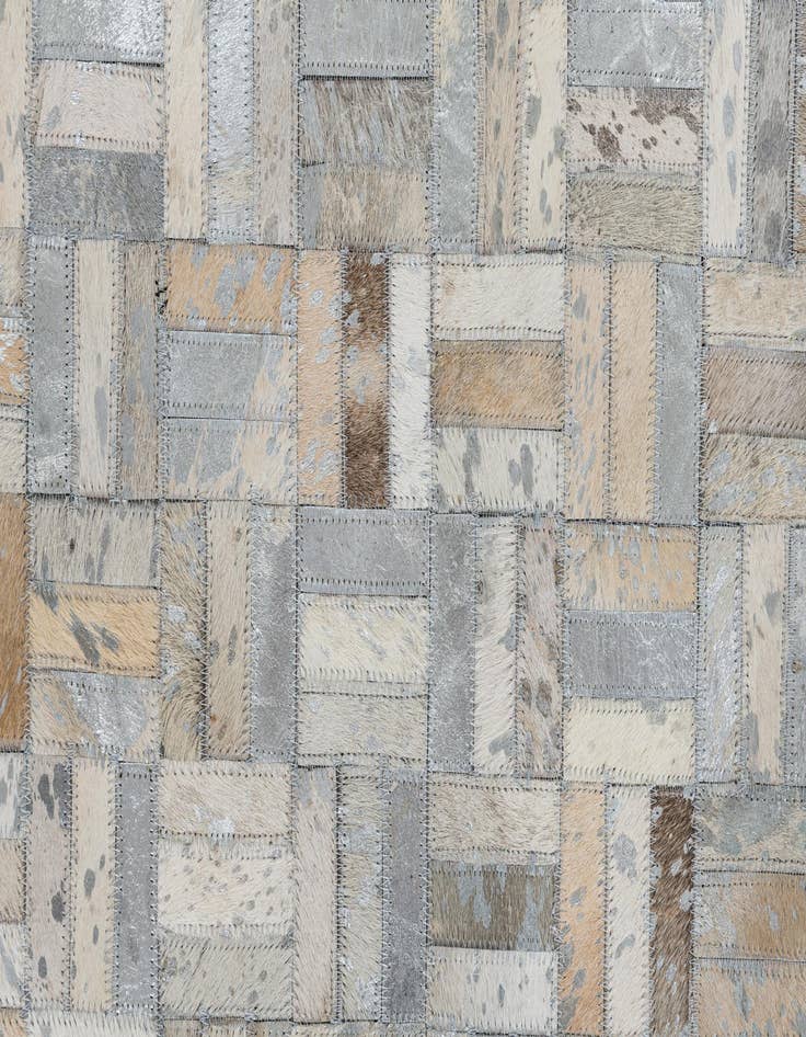 Detail image of 5' x 7' 10 Cowhide Leather Rug