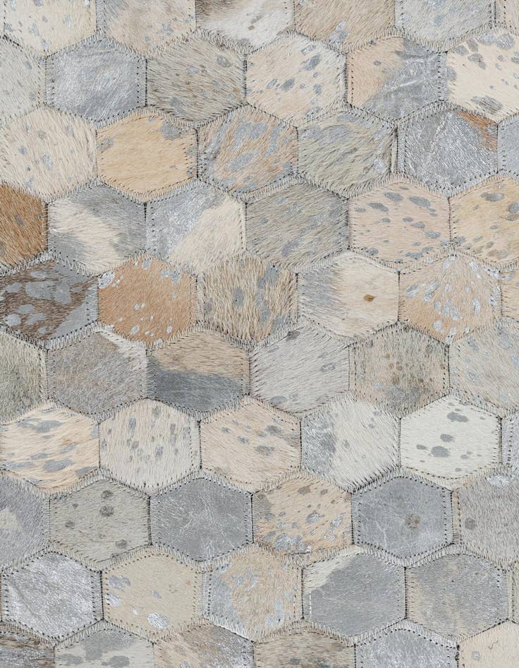 Detail image of 5' 1 x 7' 10 Cowhide Leather Rug