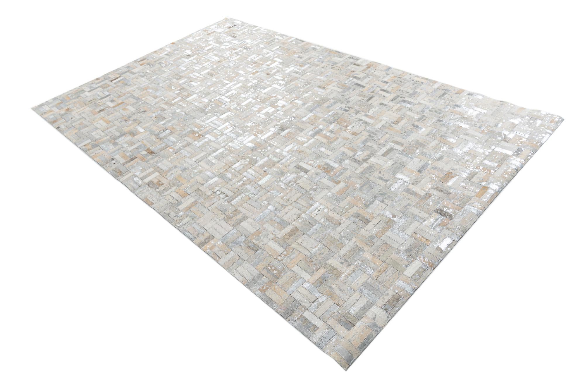 5' x 7' 9 Cowhide Leather Rug
