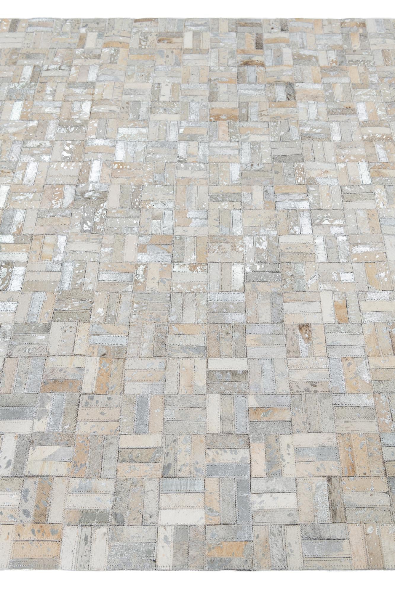 5' x 7' 9 Cowhide Leather Rug