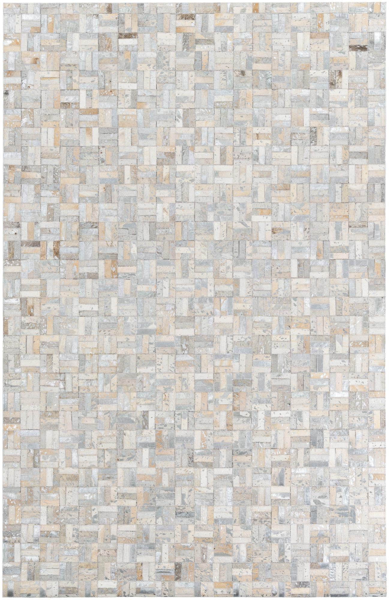 5' x 7' 9 Cowhide Leather Rug