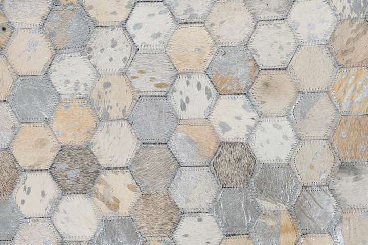 8' x 9' 8 Cowhide Leather Rug