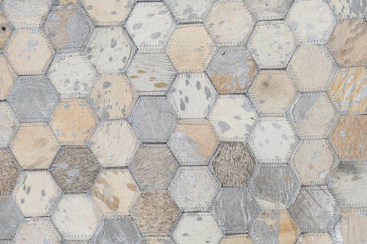 Detail image of 8' x 9' 8 Cowhide Leather Rug