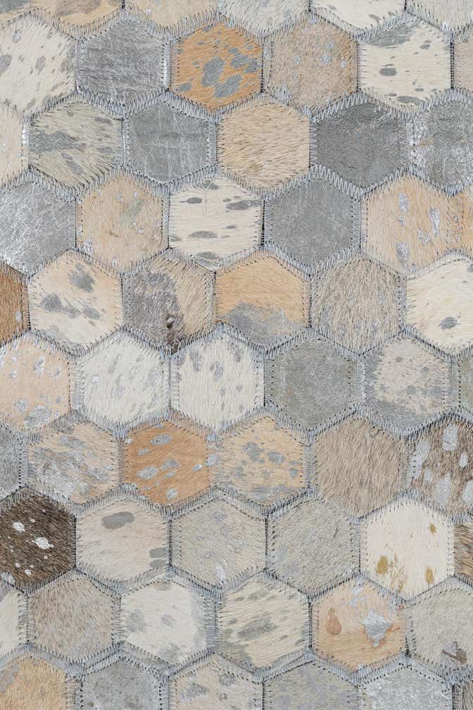 8' x 9' 8 Cowhide Leather Rug