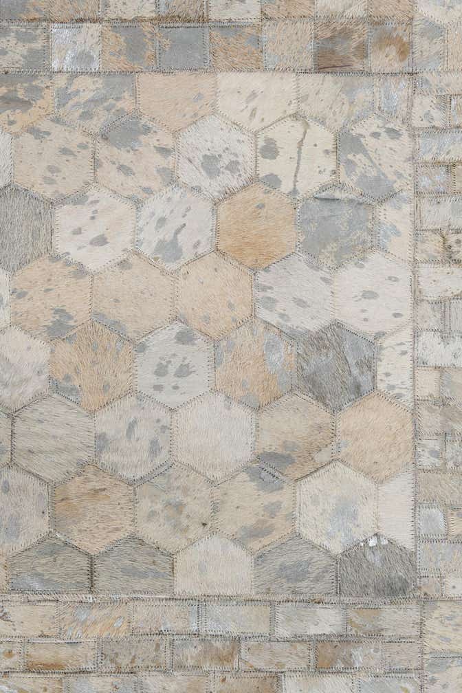 3' 8 x 4' 10 Cowhide Leather Rug