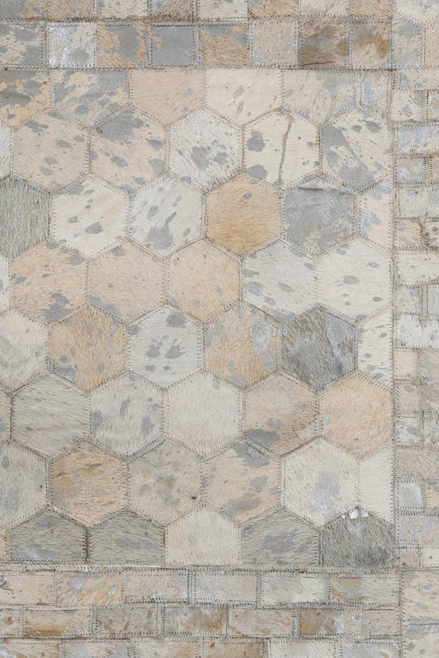 Detail image of 3' 8 x 4' 10 Cowhide Leather Rug