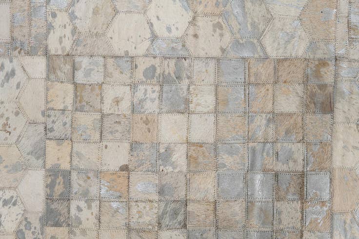 Detail image of 3' 8 x 4' 10 Cowhide Leather Rug