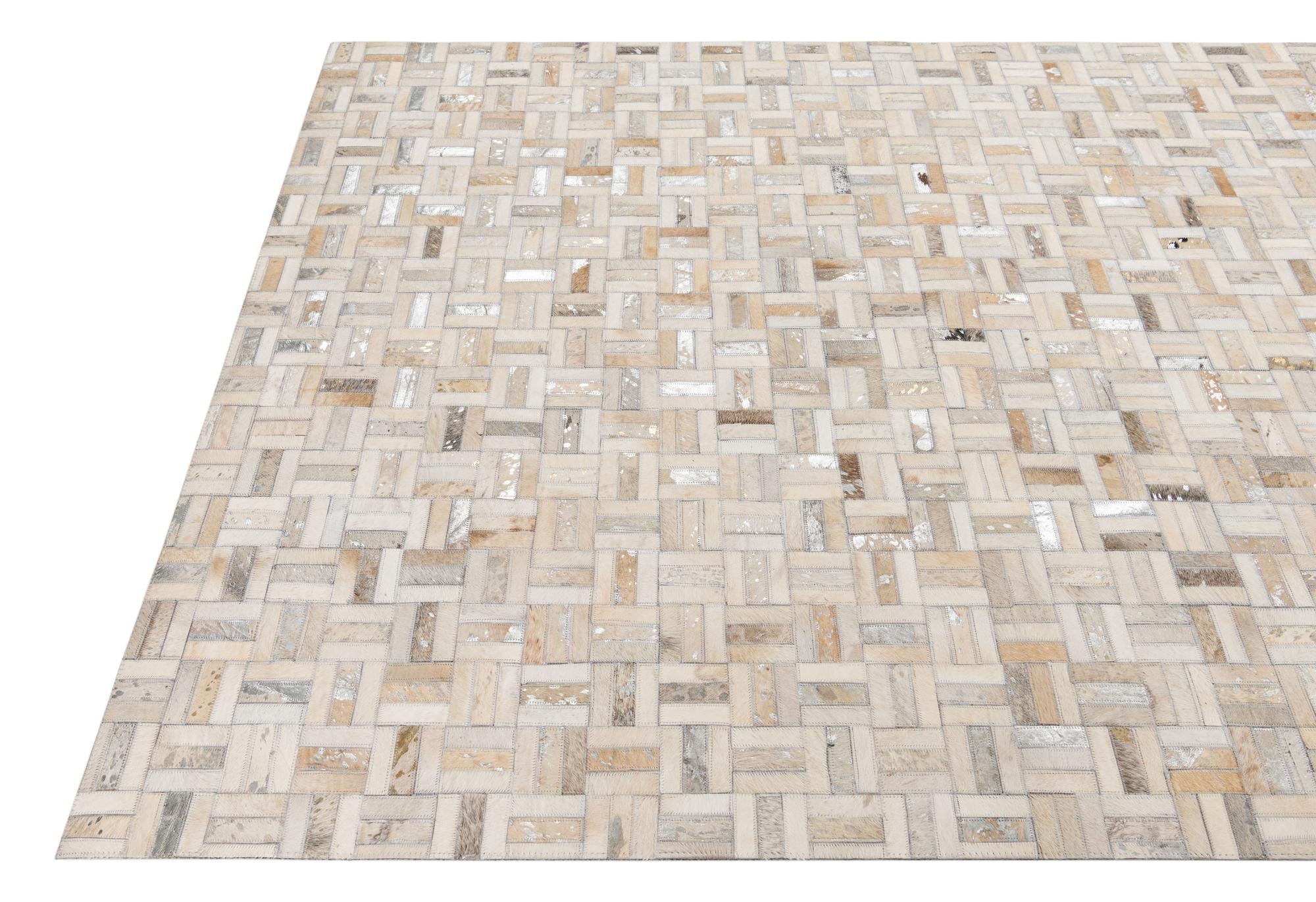 5' x 8' Cowhide Leather Rug