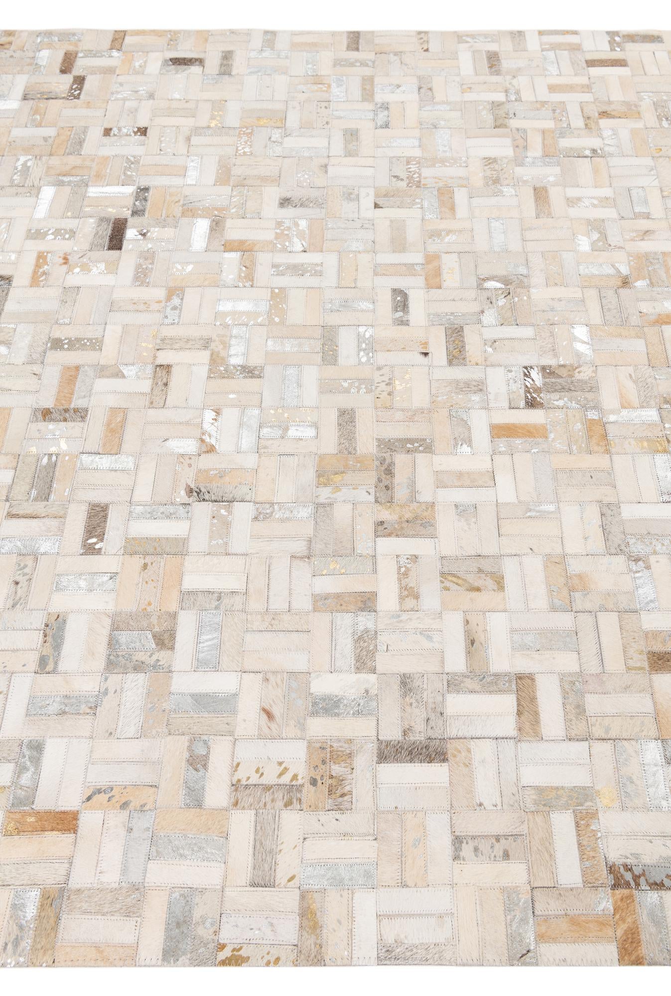 5' 2 x 8' Cowhide Leather Rug