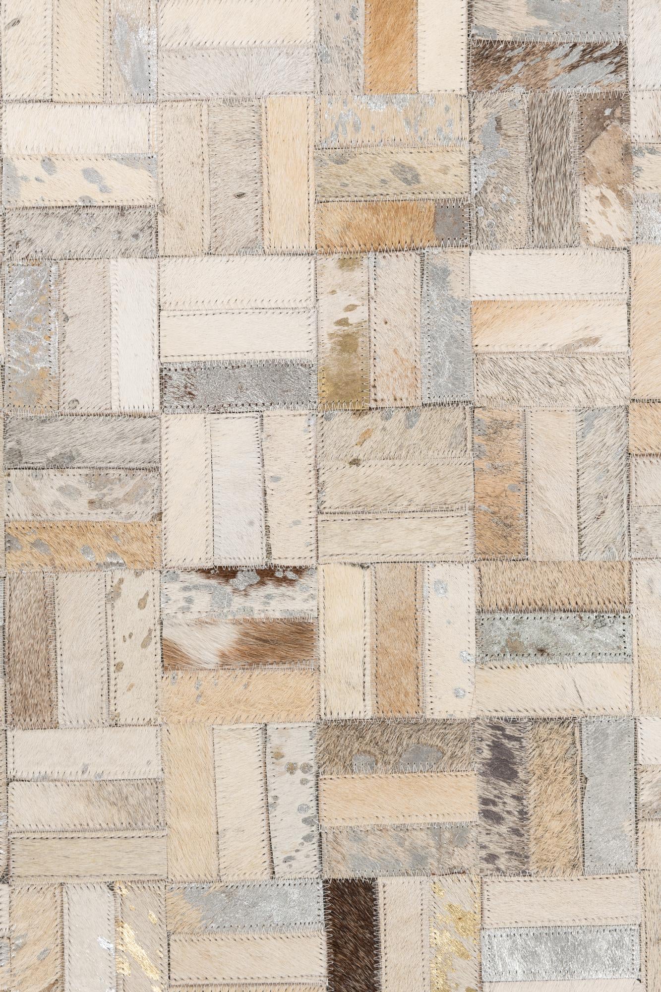5' 2 x 8' Cowhide Leather Rug