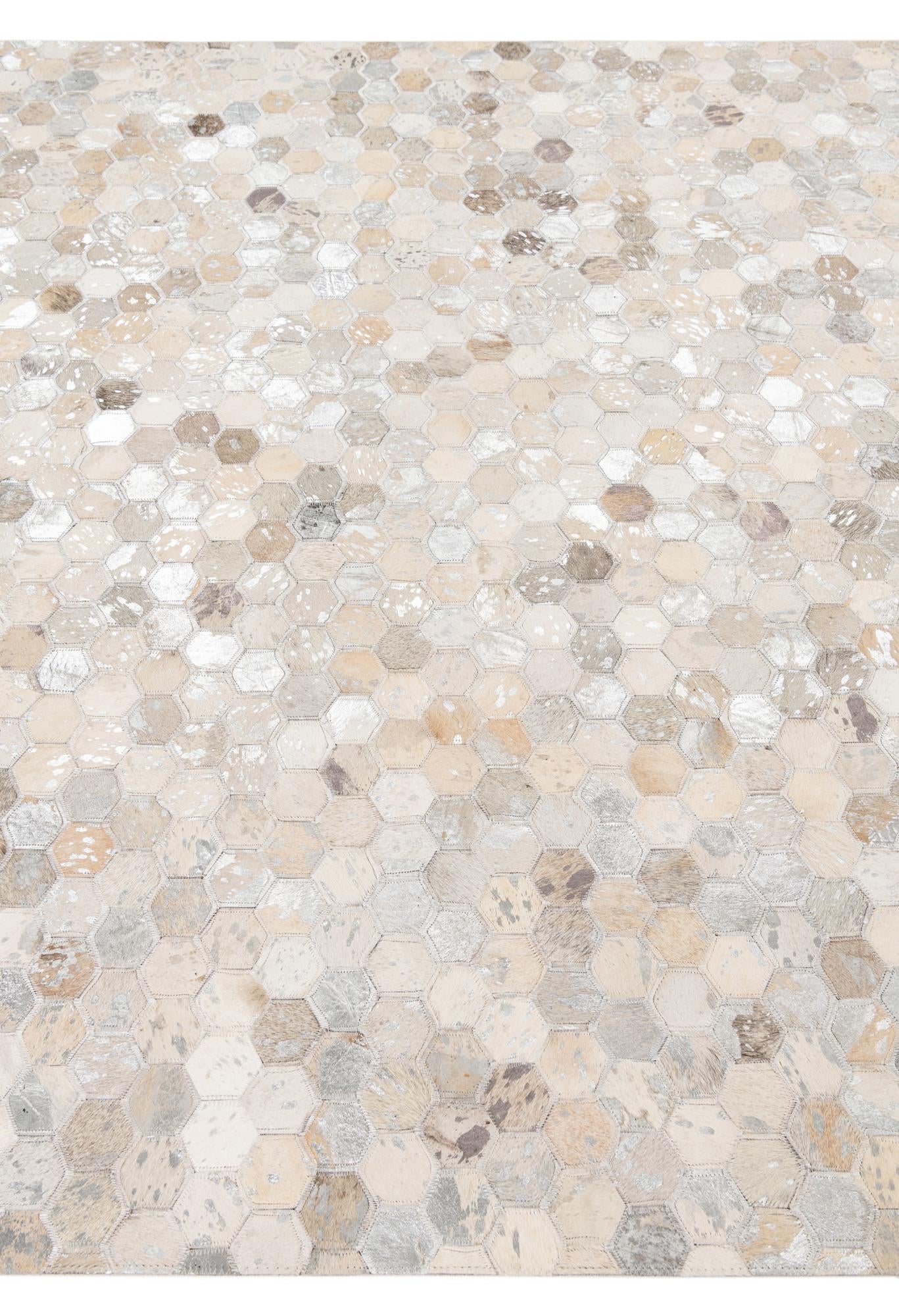 5' 2 x 8' Cowhide Leather Rug