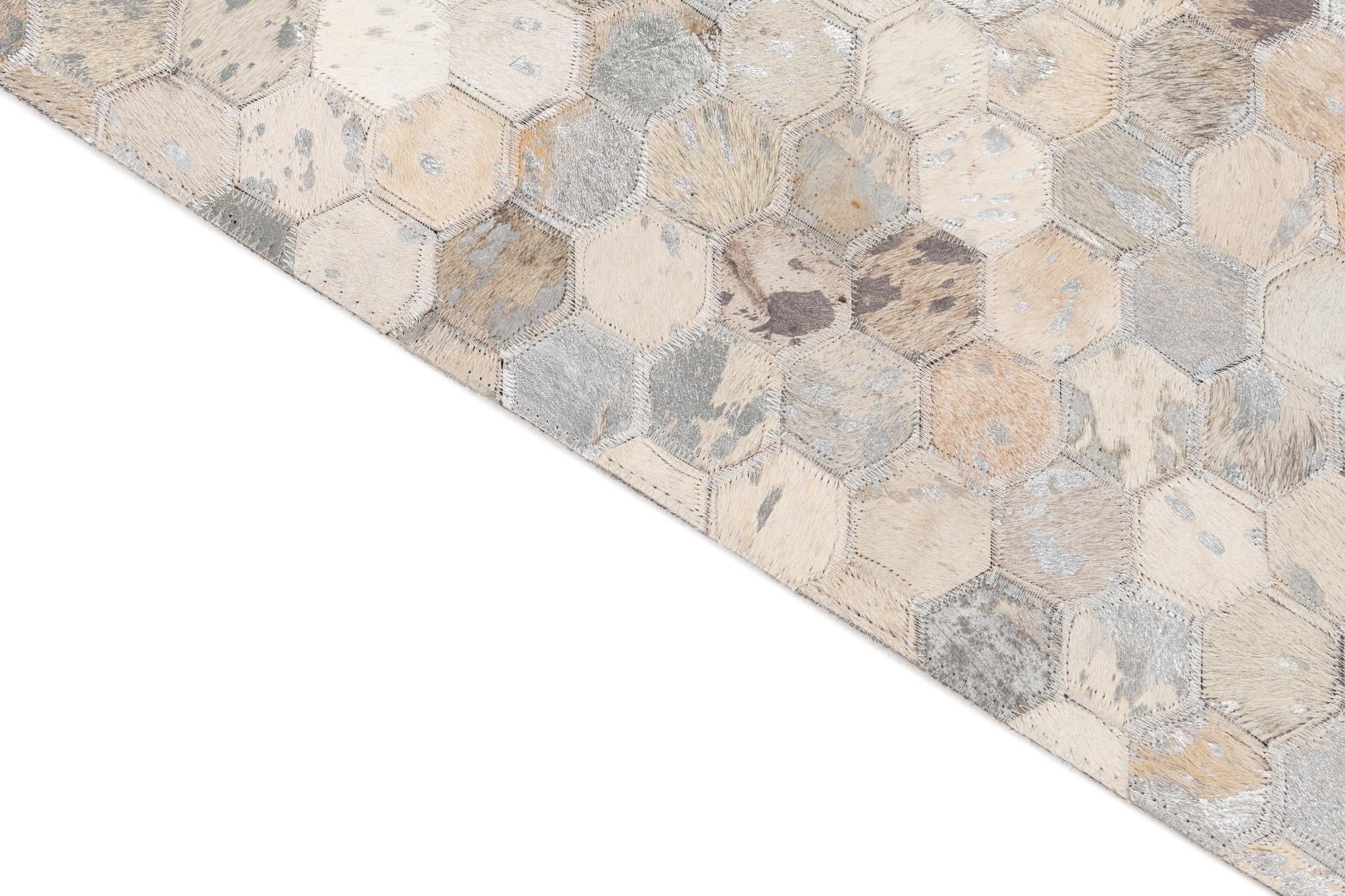 5' 2 x 8' Cowhide Leather Rug