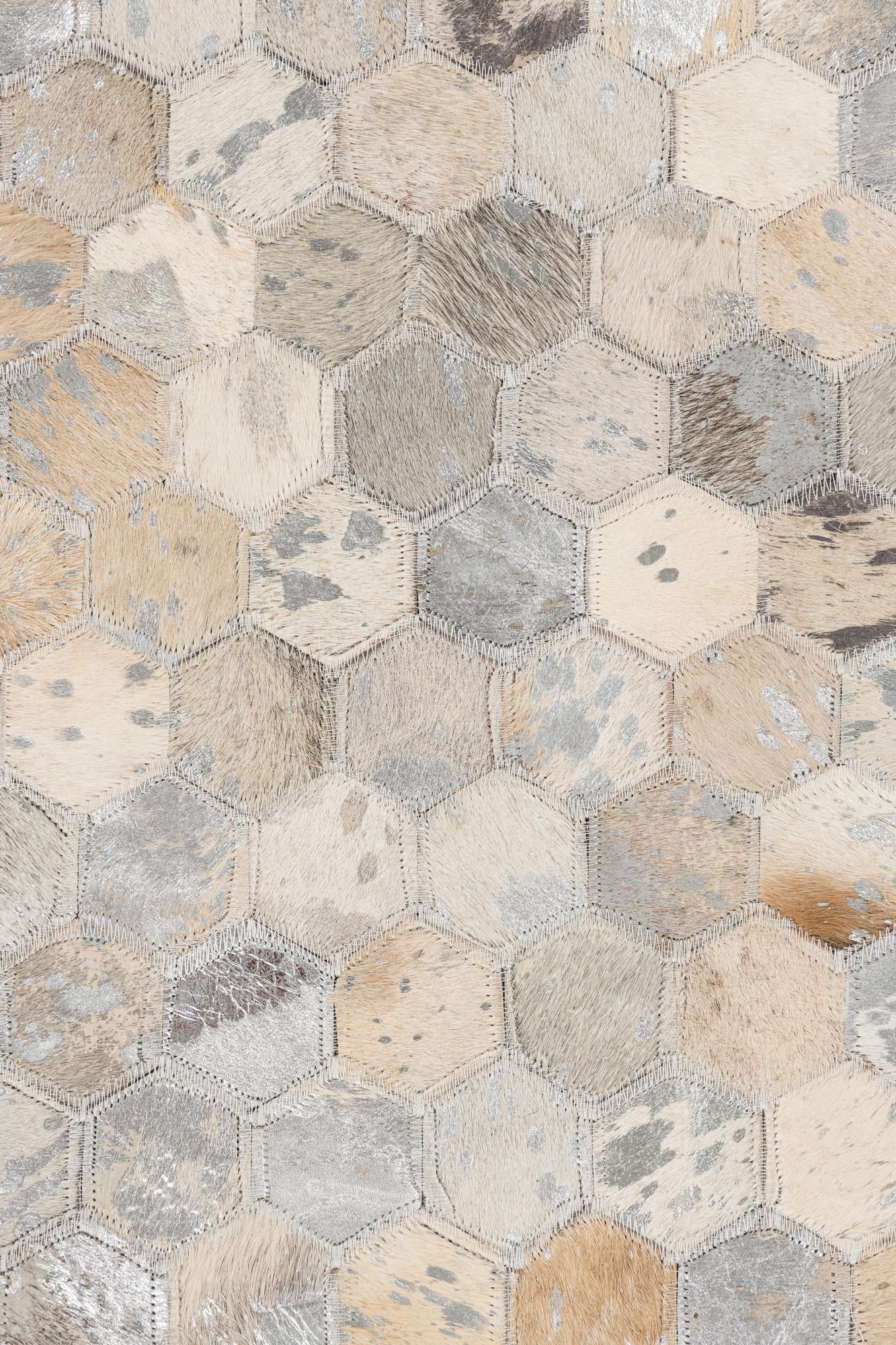 5' 2 x 8' Cowhide Leather Rug