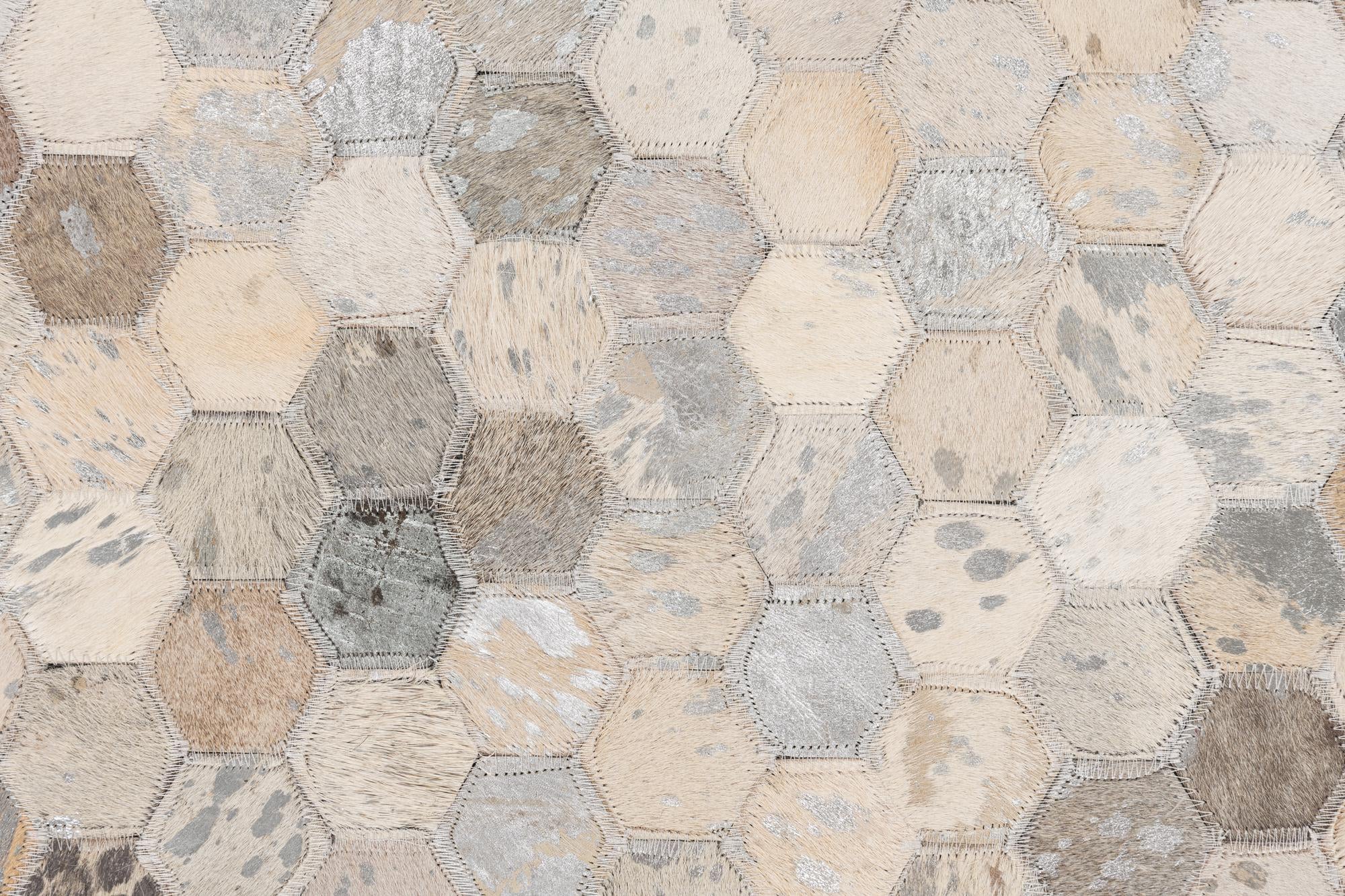 5' 2 x 8' Cowhide Leather Rug