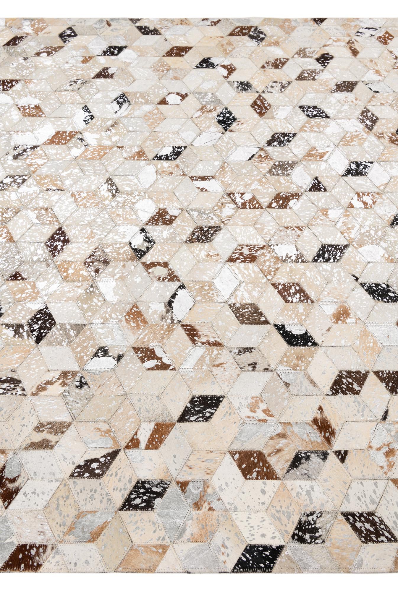 5' x 7' 10 Cowhide Leather Rug