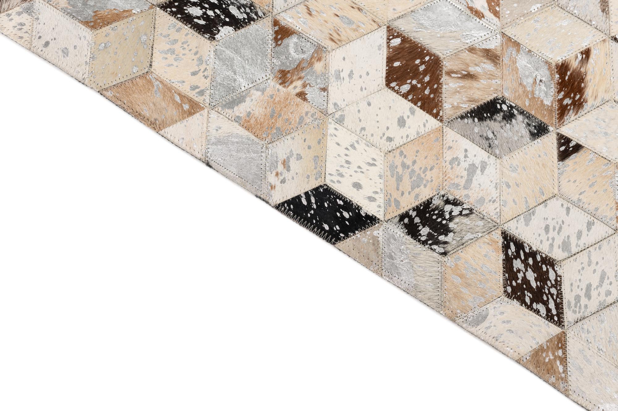 5' x 7' 10 Cowhide Leather Rug
