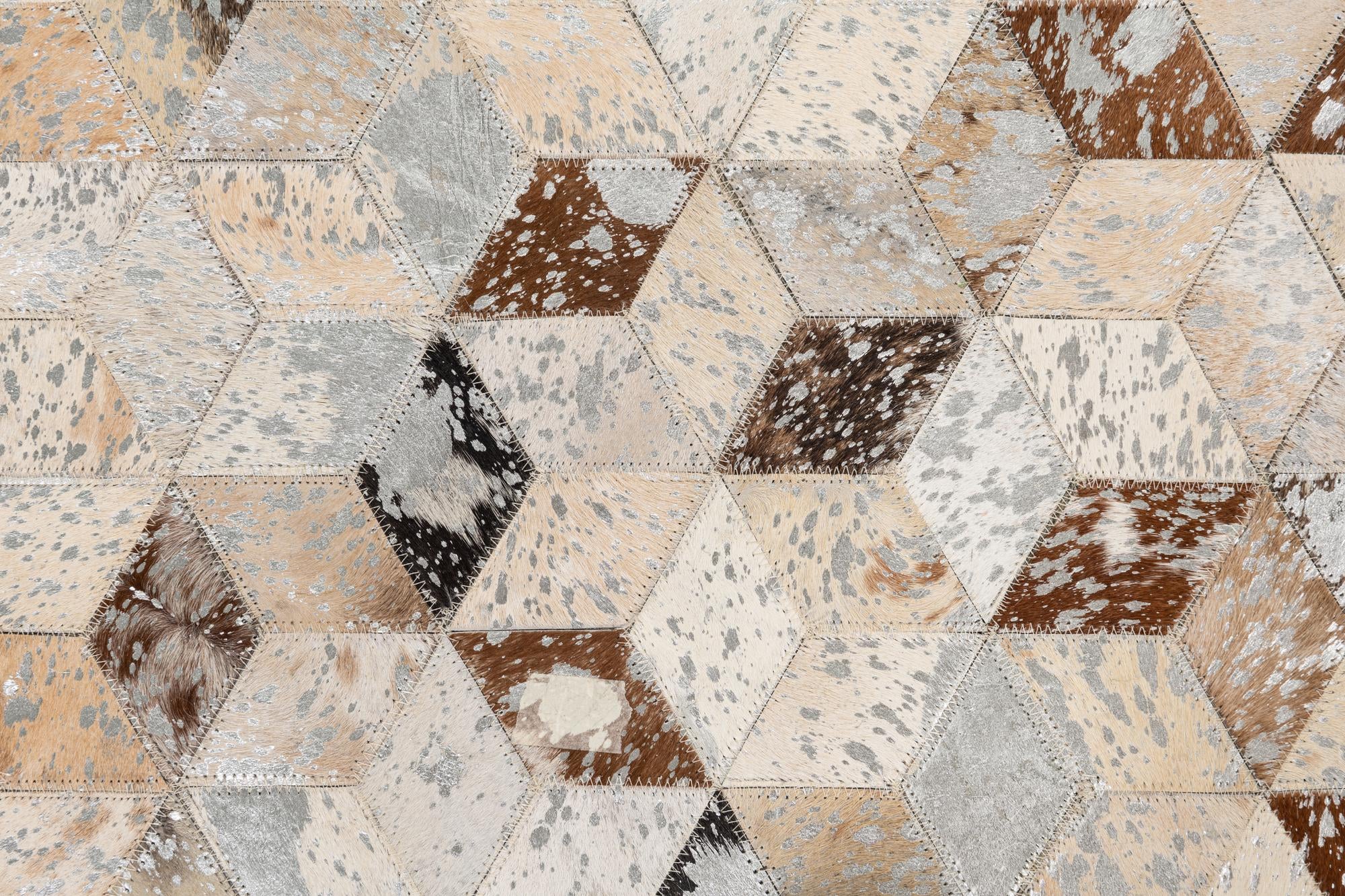 5' x 7' 10 Cowhide Leather Rug