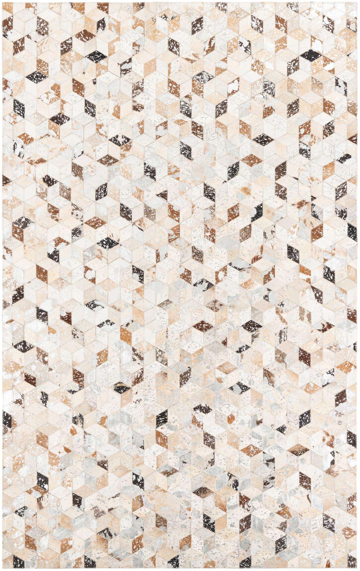 5' x 7' 10 Cowhide Leather Rug