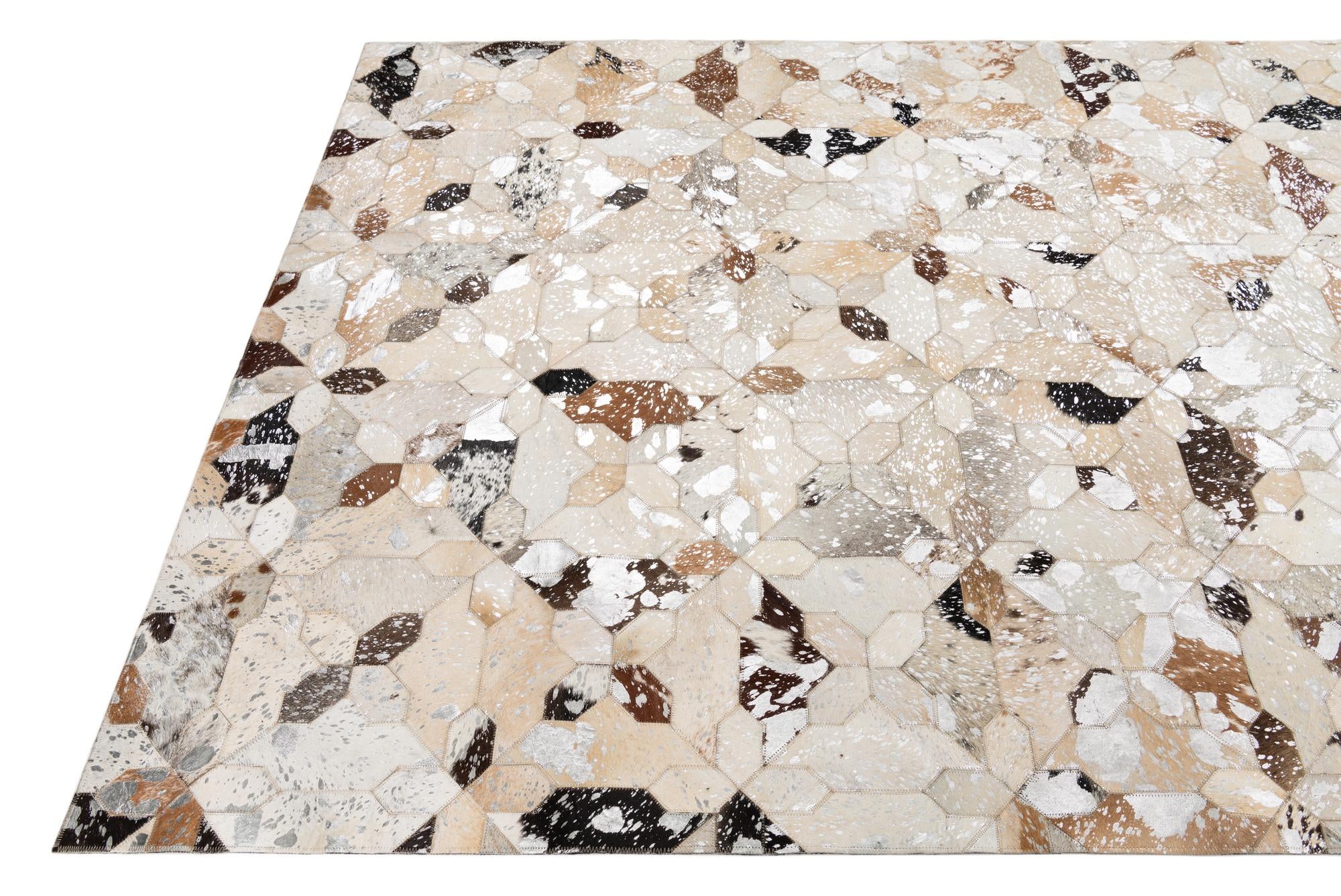 5' x 8' Cowhide Leather Rug