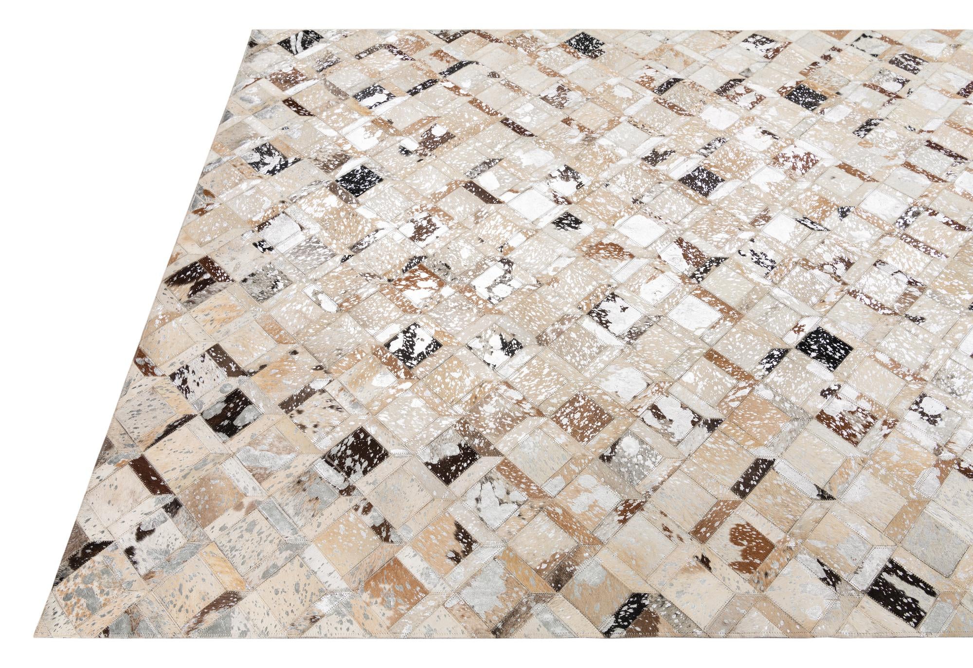 5' x 8' Cowhide Leather Rug