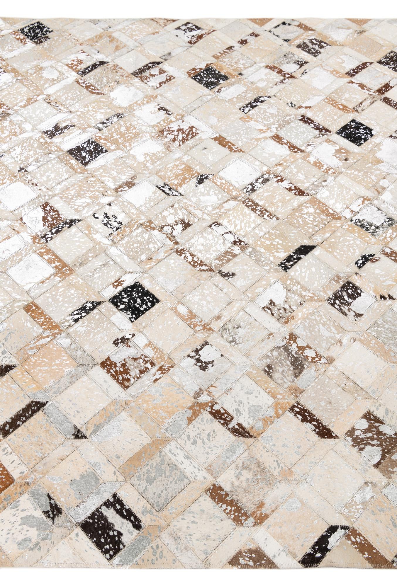 5' x 8' Cowhide Leather Rug