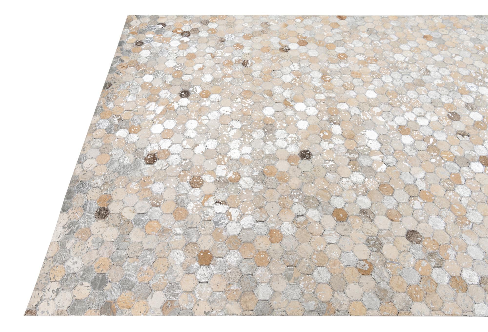 5' x 8' Cowhide Leather Rug