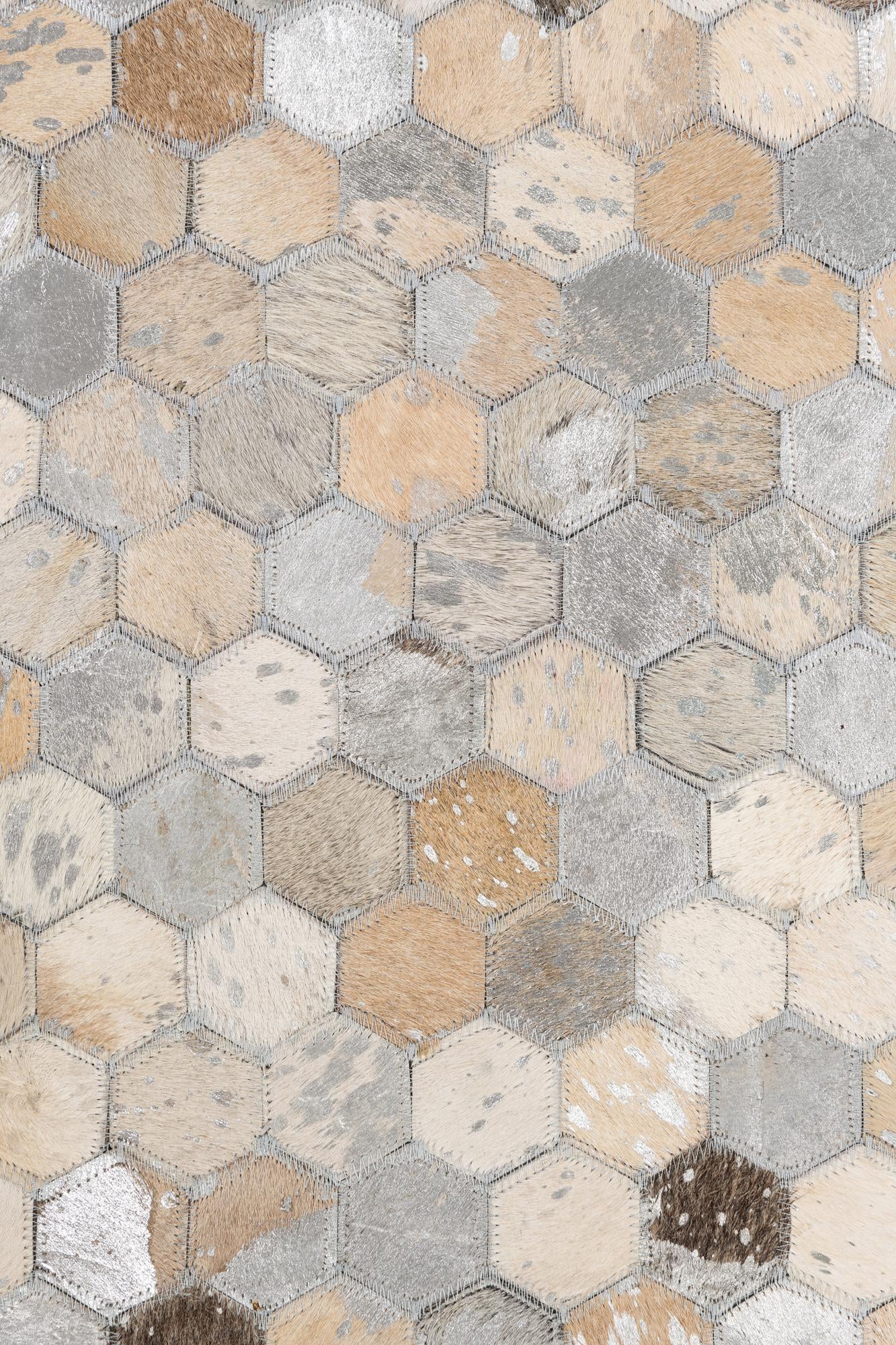 5' x 8' Cowhide Leather Rug