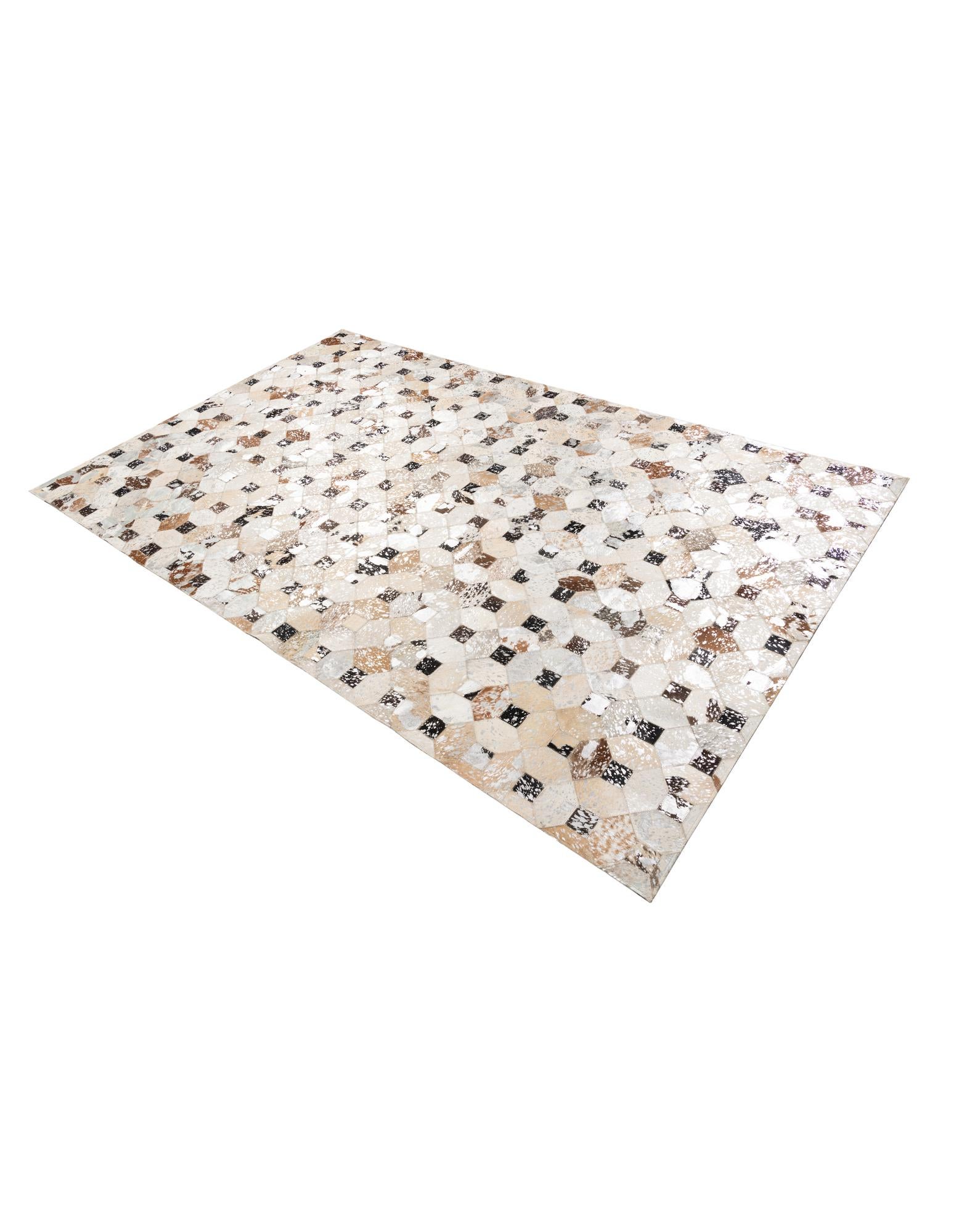 5' x 7' 10 Cowhide Leather Rug