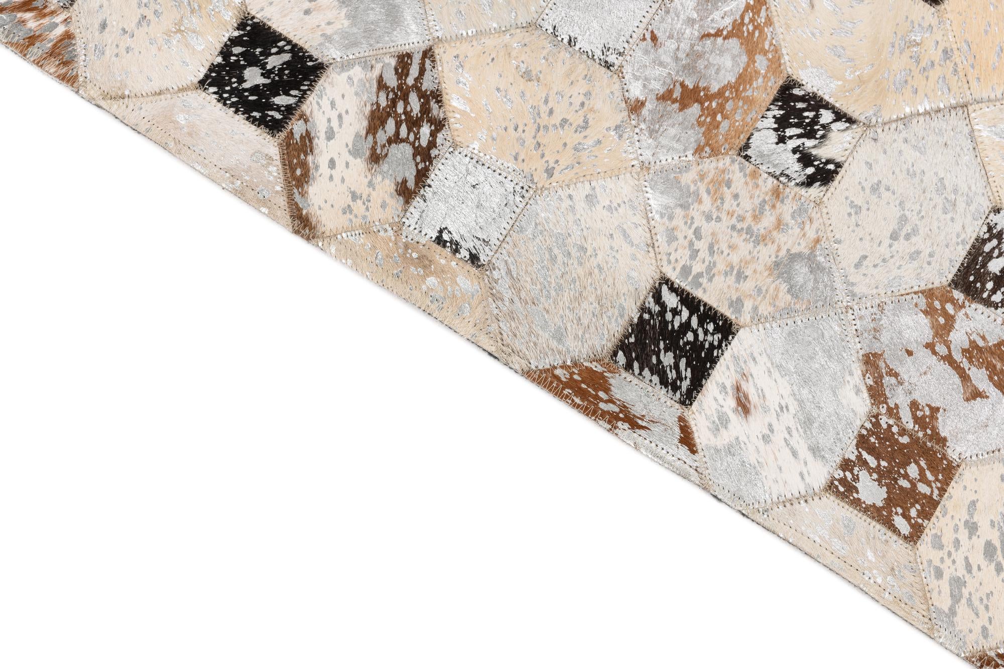 5' x 7' 10 Cowhide Leather Rug