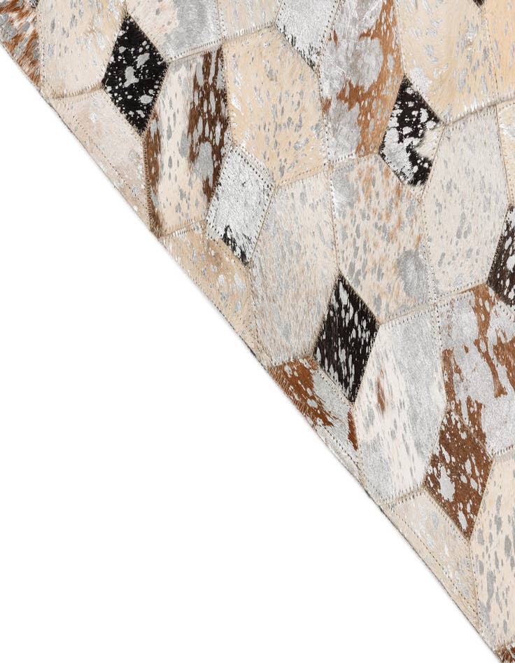 Detail image of 5' x 7' 10 Cowhide Leather Rug